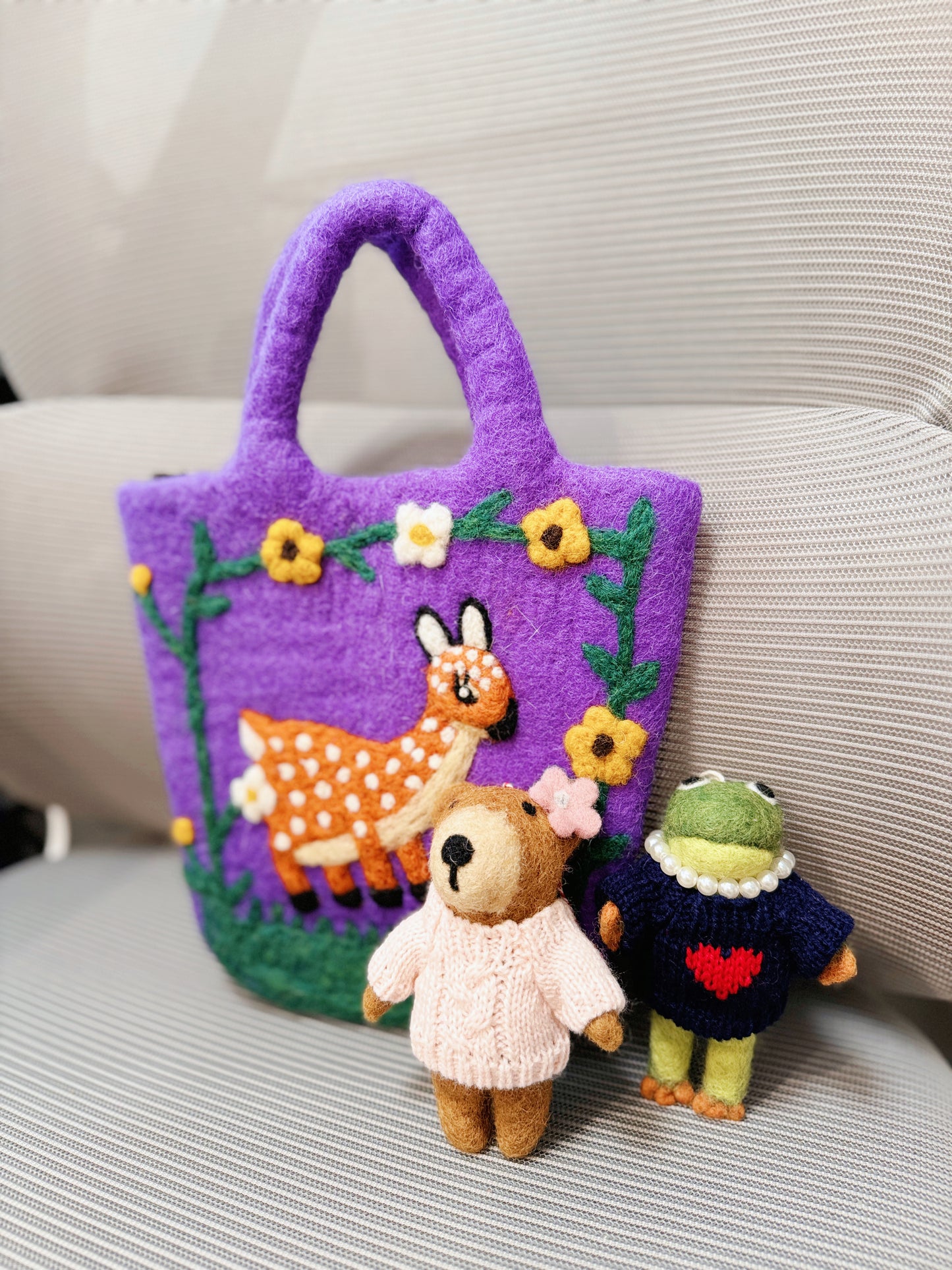 Handmade wool felt charm