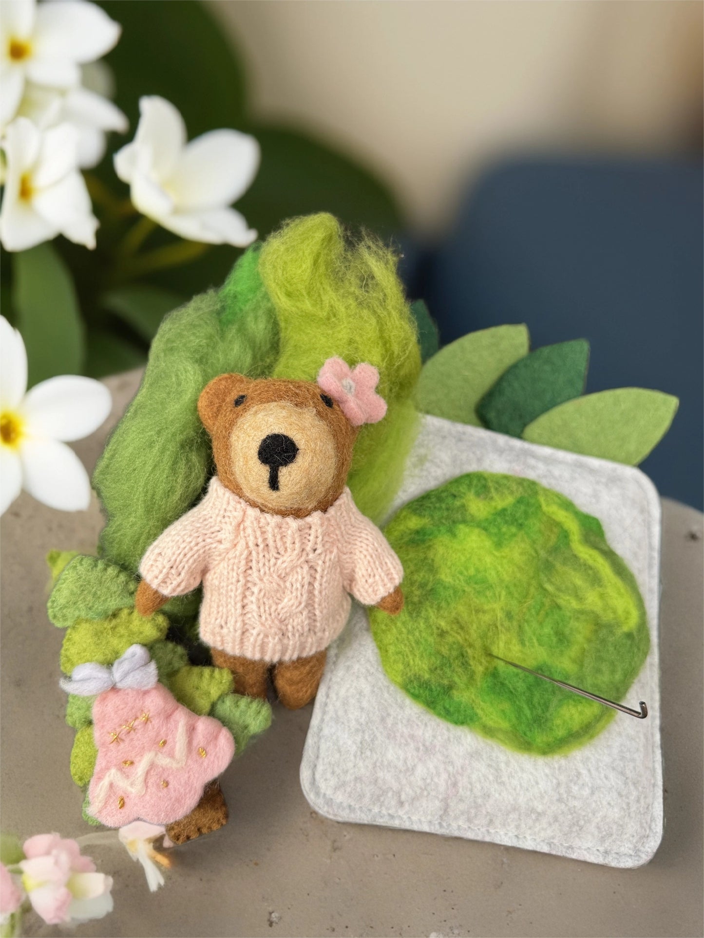 Handmade wool felt charm