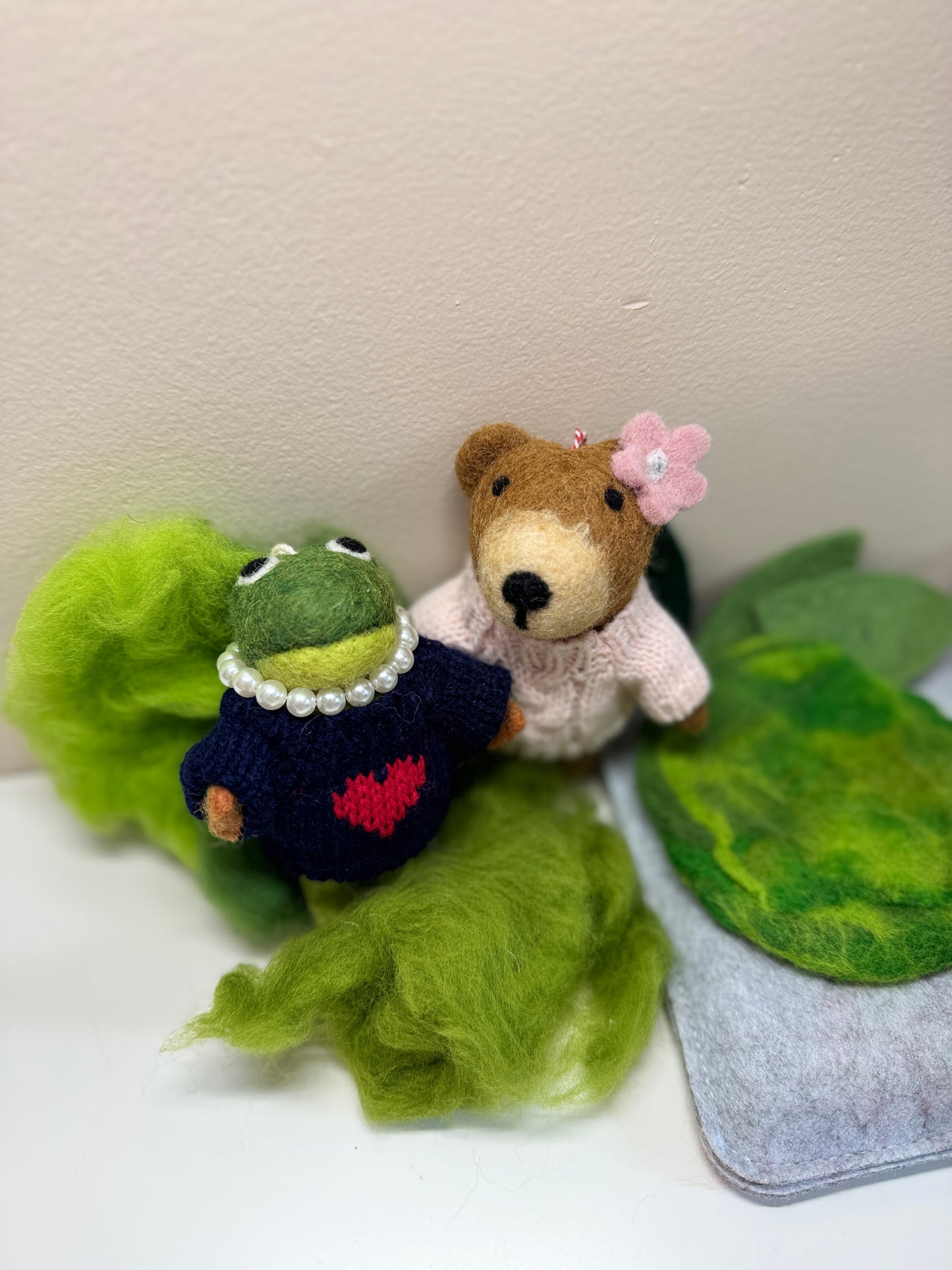 Handmade wool felt charm